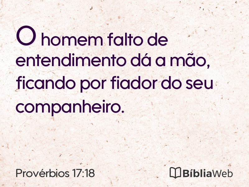 Provérbios 17:18 em imagem para compartilhar
