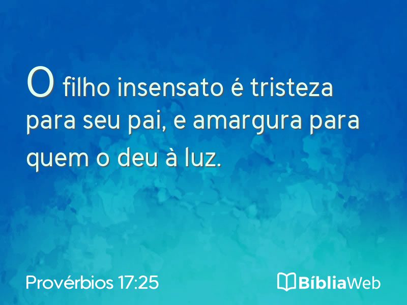 Provérbios 17:25 em imagem para compartilhar