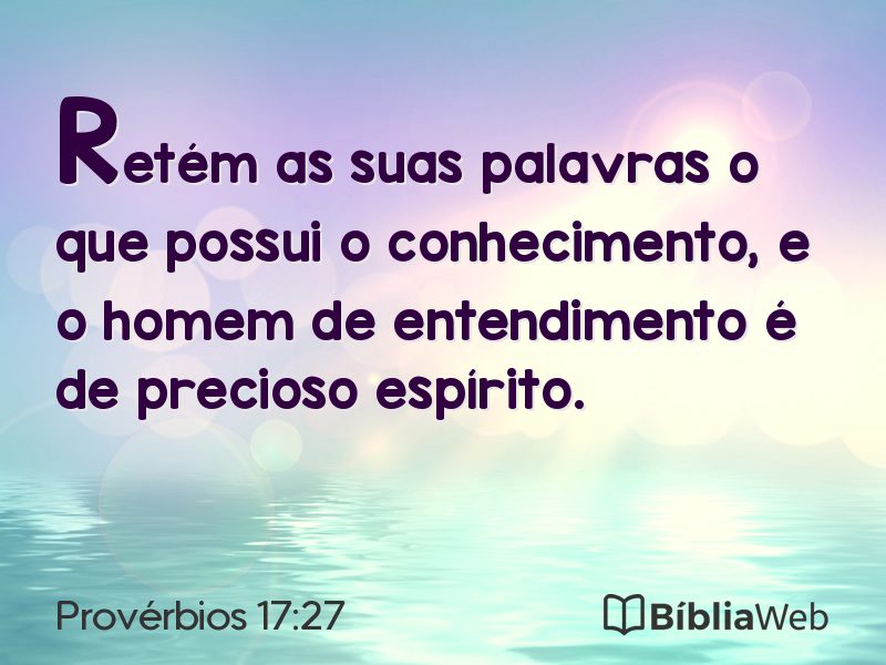 Provérbios 17:27 em imagem para compartilhar