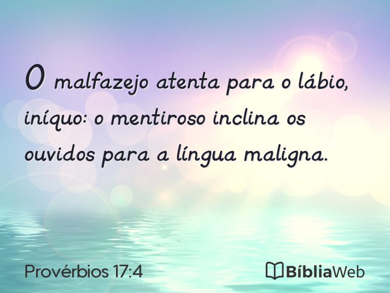 Provérbios 17:4 em imagem para compartilhar