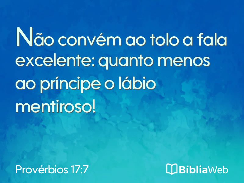 Provérbios 17:7 em imagem para compartilhar