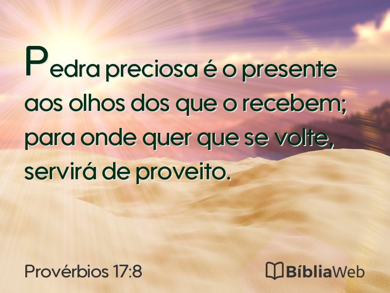 Provérbios 17:8 em imagem para compartilhar