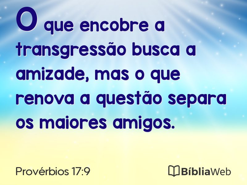 Provérbios 17:9 em imagem para compartilhar