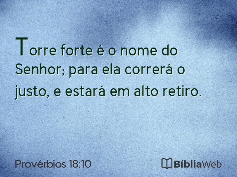 Provérbios 18:10 em imagem para compartilhar