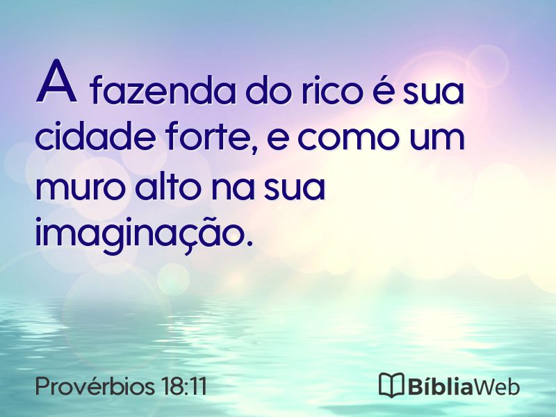 Provérbios 18:11 em imagem para compartilhar