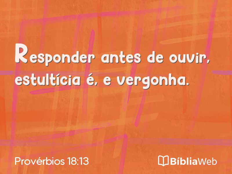 Provérbios 18:13 em imagem para compartilhar