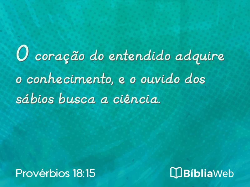 Provérbios 18:15 em imagem para compartilhar