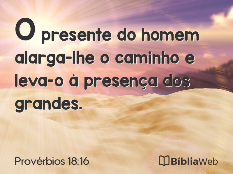 Provérbios 18:16 em imagem para compartilhar