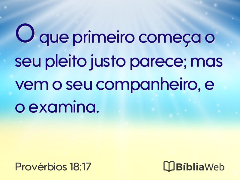 Provérbios 18:17 em imagem para compartilhar