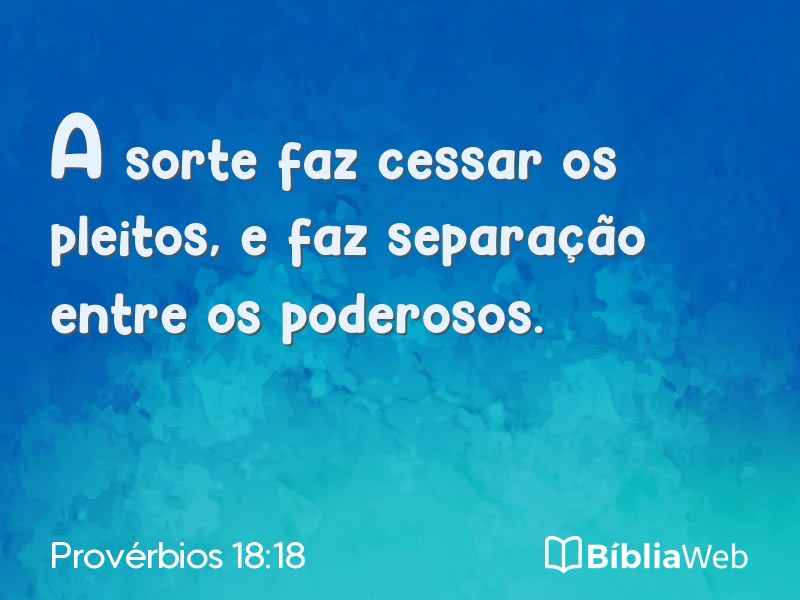 Provérbios 18:18 em imagem para compartilhar