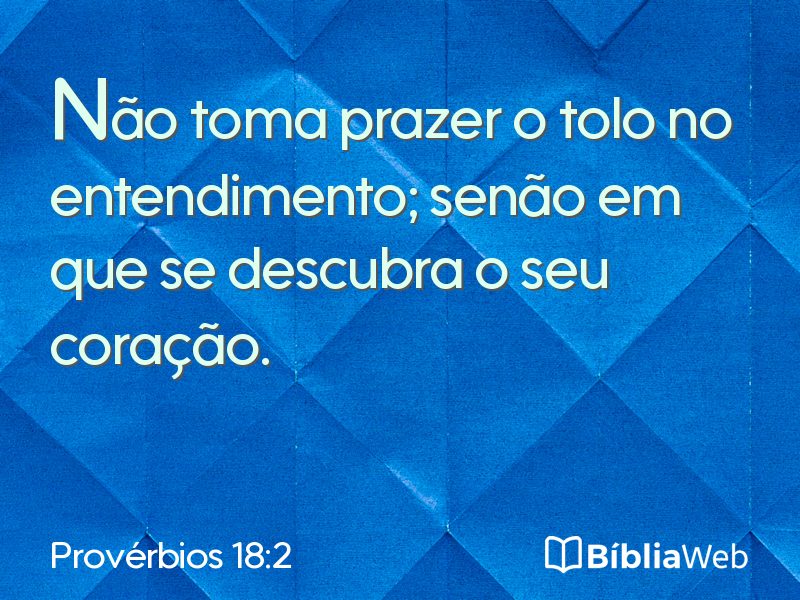 Provérbios 18:2 em imagem para compartilhar