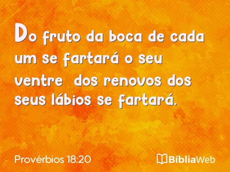 Provérbios 18:20 em imagem para compartilhar