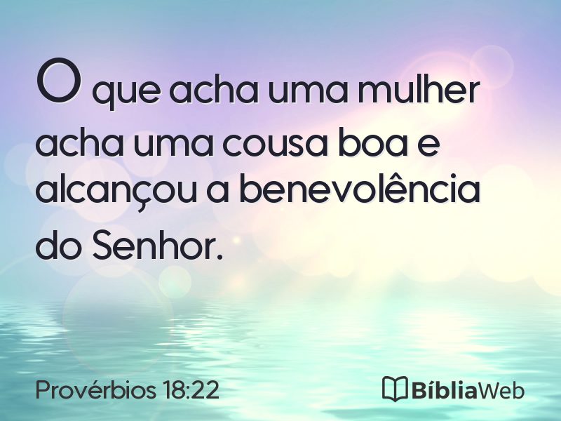 Provérbios 18:22 em imagem para compartilhar