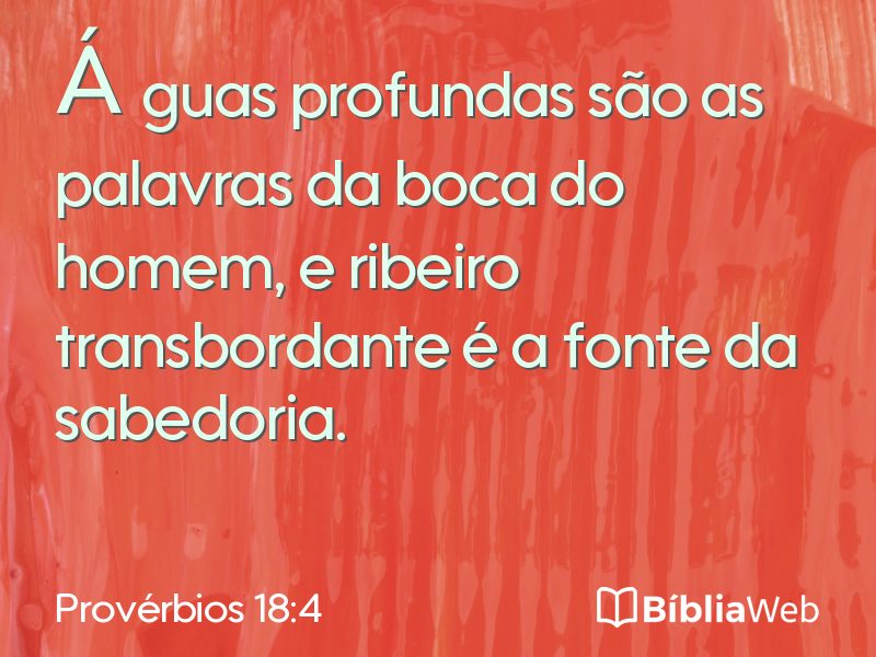 Provérbios 18:4 em imagem para compartilhar