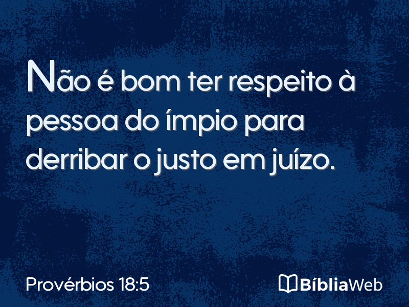 Provérbios 18:5 em imagem para compartilhar