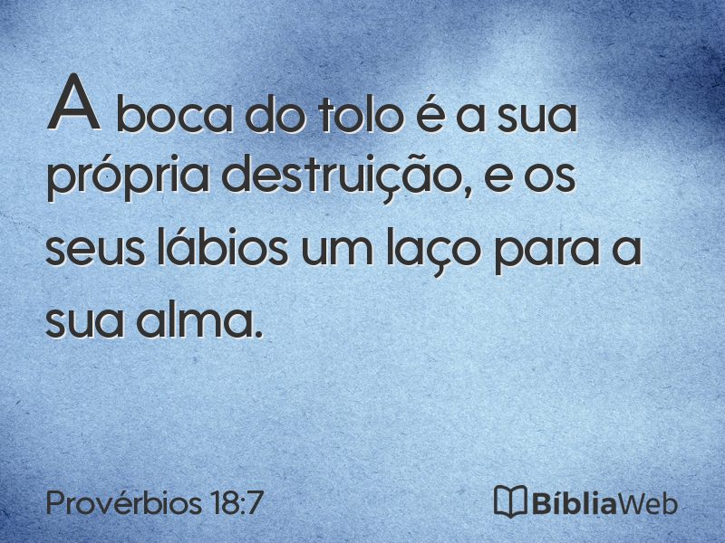 Provérbios 18:7 em imagem para compartilhar