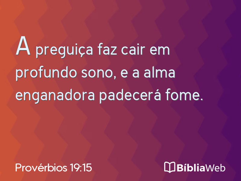 Provérbios 19:15 em imagem para compartilhar