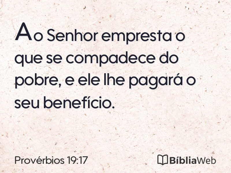 Provérbios 19:17 em imagem para compartilhar