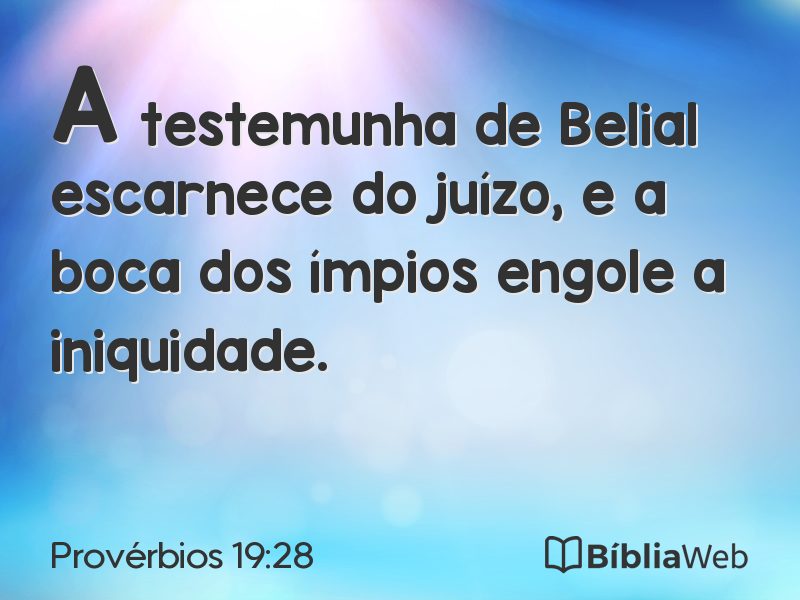 Provérbios 19:28 em imagem para compartilhar