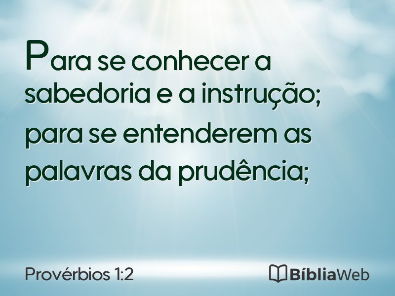 Provérbios 1:2 em imagem para compartilhar