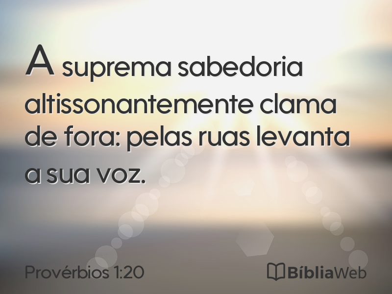 Provérbios 1:20 em imagem para compartilhar