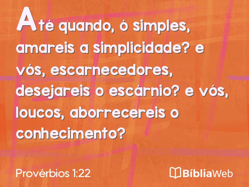 Provérbios 1:22 em imagem para compartilhar