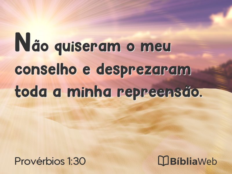 Provérbios 1:30 em imagem para compartilhar