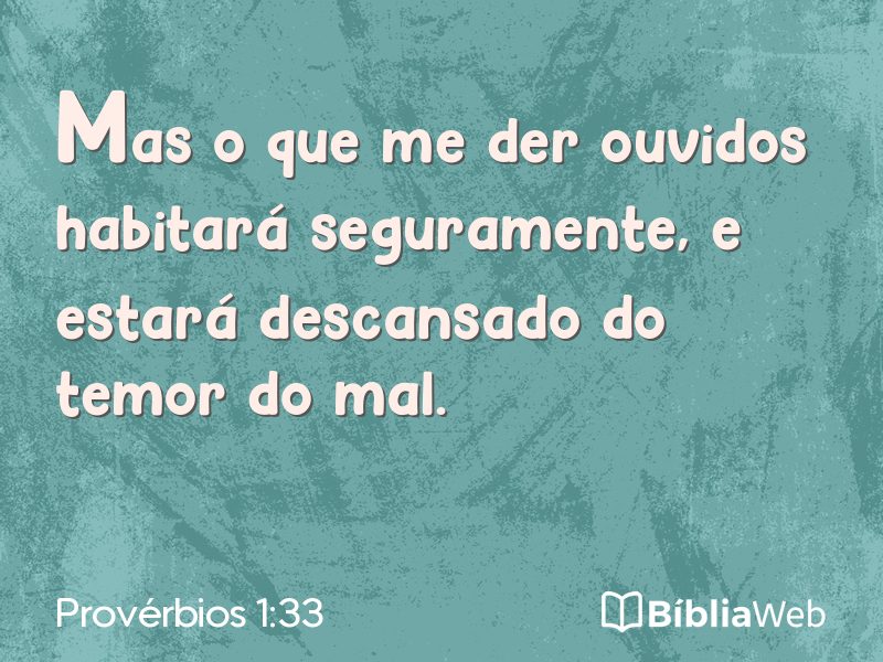 Provérbios 1:33 em imagem para compartilhar