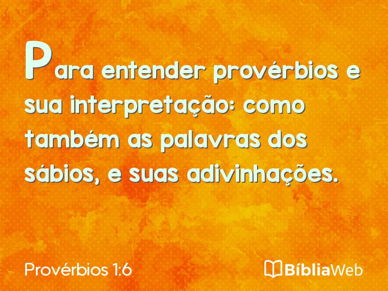 Provérbios 1:6 em imagem para compartilhar