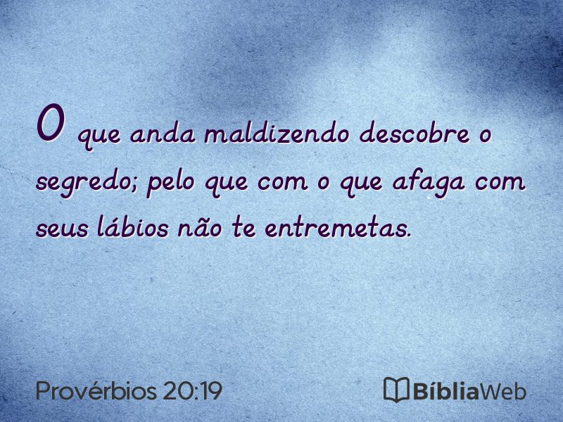 Provérbios 20:19 em imagem para compartilhar