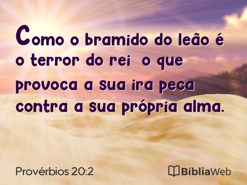Provérbios 20:2 em imagem para compartilhar