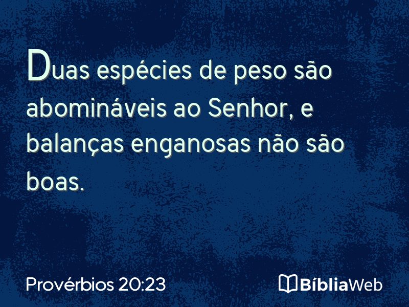 Provérbios 20:23 em imagem para compartilhar