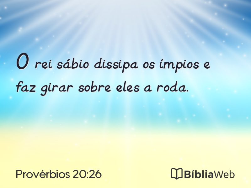 Provérbios 20:26 em imagem para compartilhar