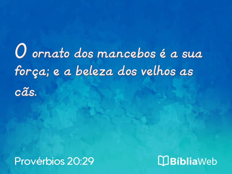 Provérbios 20:29 em imagem para compartilhar