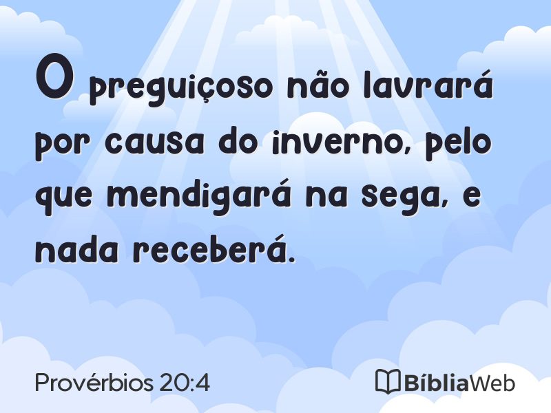 Provérbios 20:4 em imagem para compartilhar