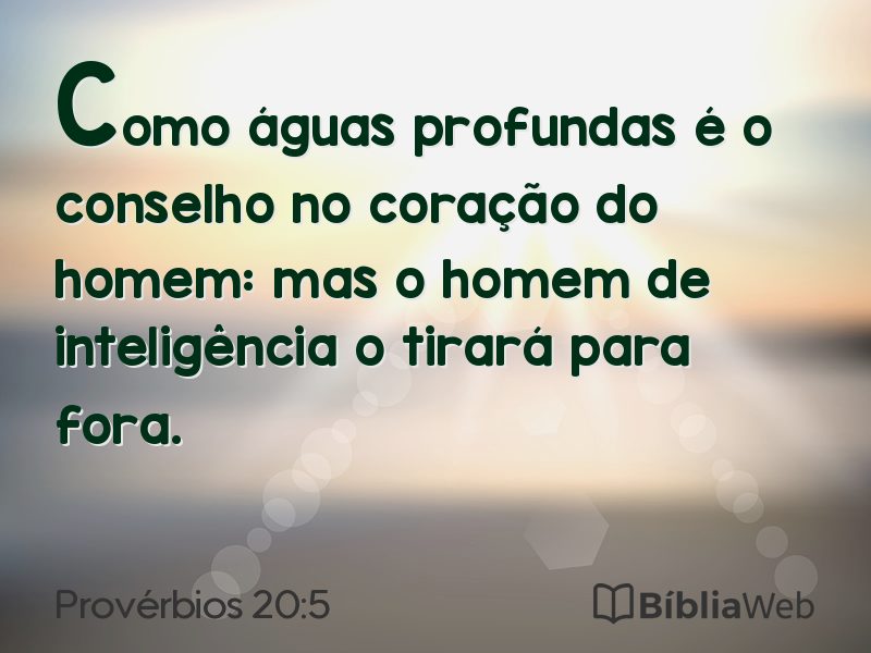 Provérbios 20:5 em imagem para compartilhar