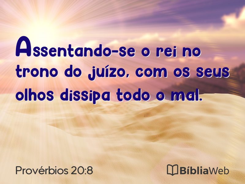 Provérbios 20:8 em imagem para compartilhar