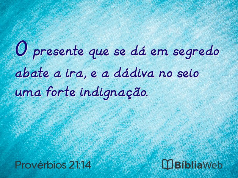 Provérbios 21:14 em imagem para compartilhar