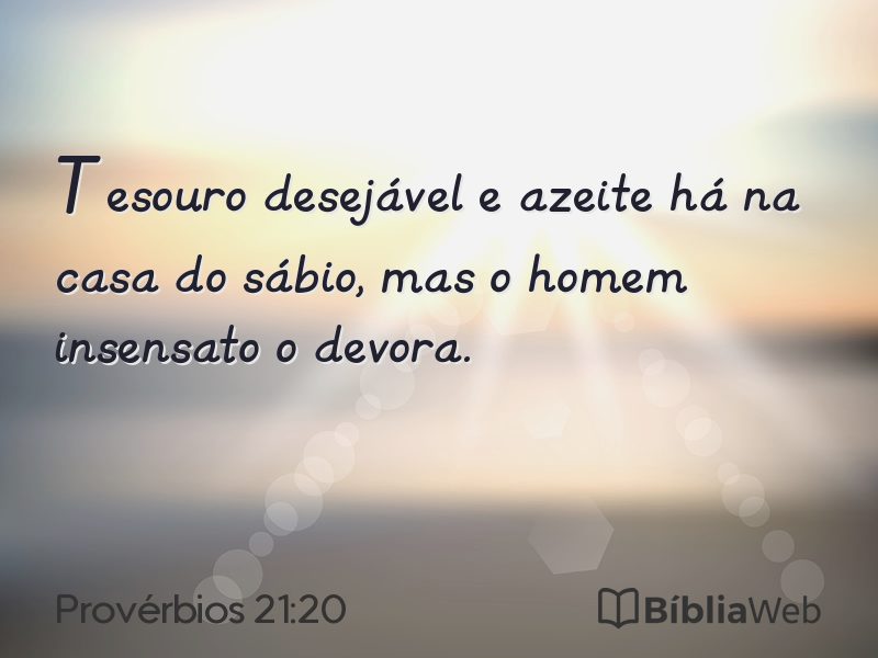 Provérbios 21:20 em imagem para compartilhar