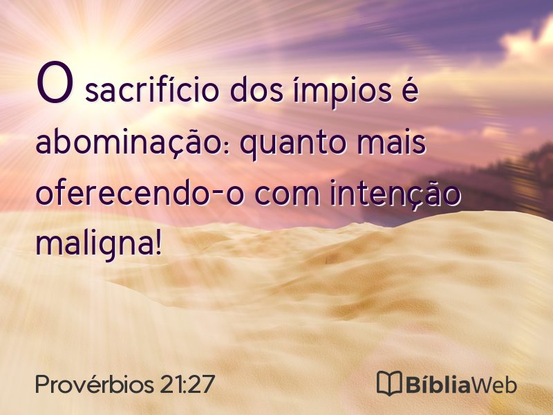 Provérbios 21:27 em imagem para compartilhar