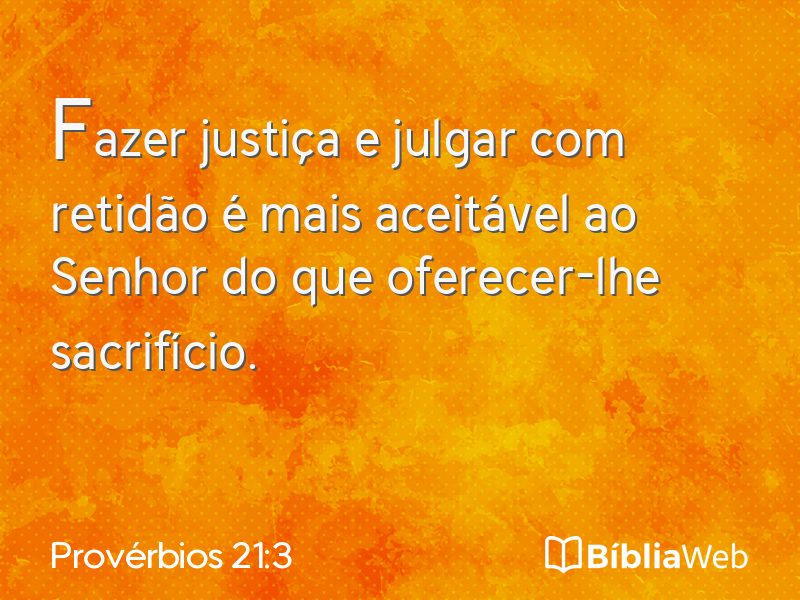 Provérbios 21:3 em imagem para compartilhar