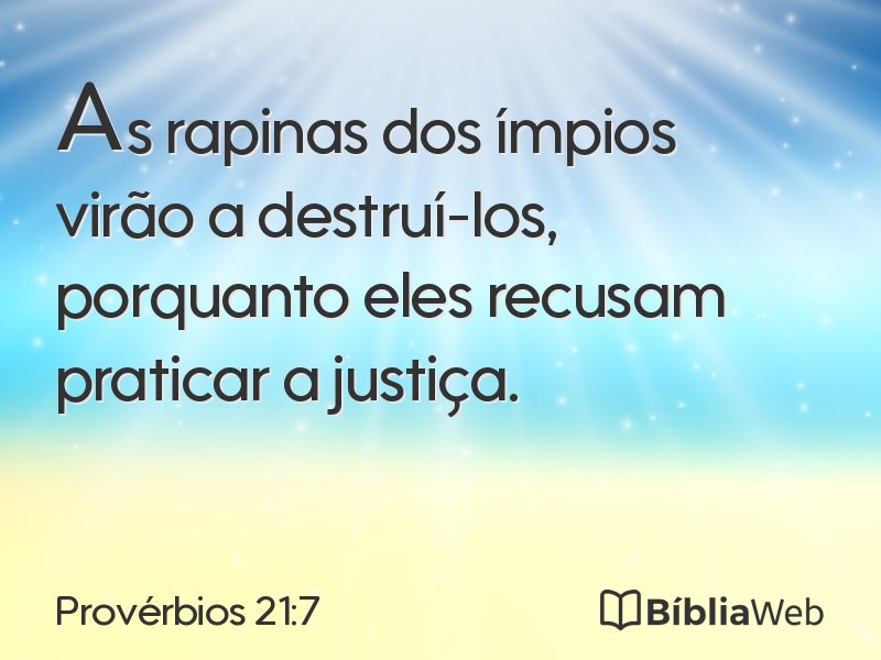 Provérbios 21:7 em imagem para compartilhar
