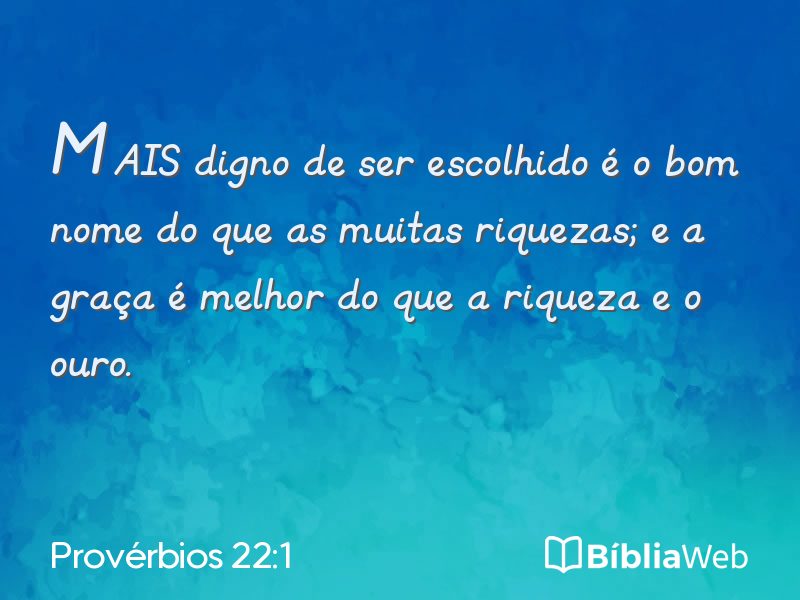 Provérbios 22:1 em imagem para compartilhar