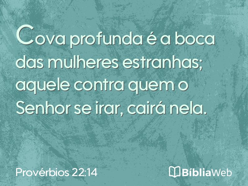 Provérbios 22:14 em imagem para compartilhar