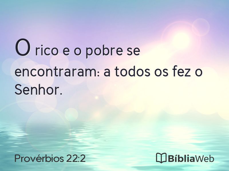 Provérbios 22:2 em imagem para compartilhar