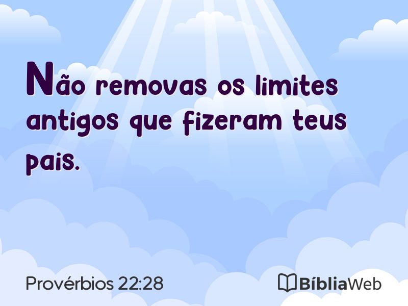 Provérbios 22:28 em imagem para compartilhar