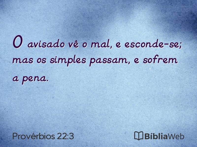Provérbios 22:3 em imagem para compartilhar
