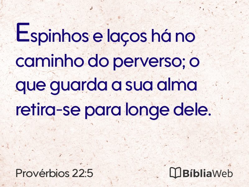 Provérbios 22:5 em imagem para compartilhar