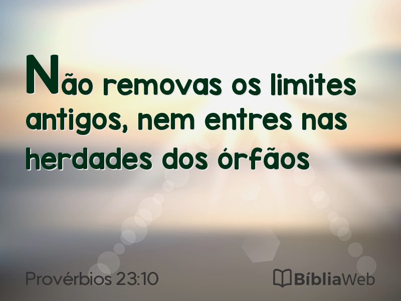 Provérbios 23:10 em imagem para compartilhar