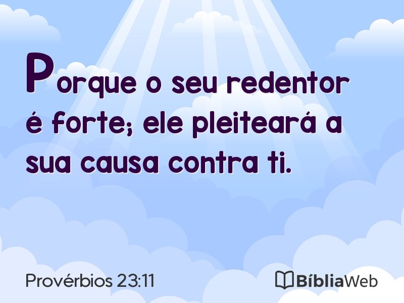Provérbios 23:11 em imagem para compartilhar